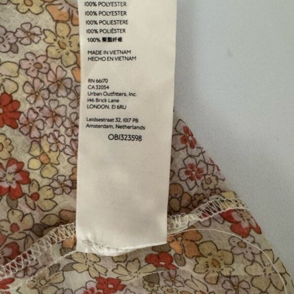 Free People Women Floral Mini Dress With Puff Sleeves & Smocked Detail Size M‎ - Picture 14 of 16